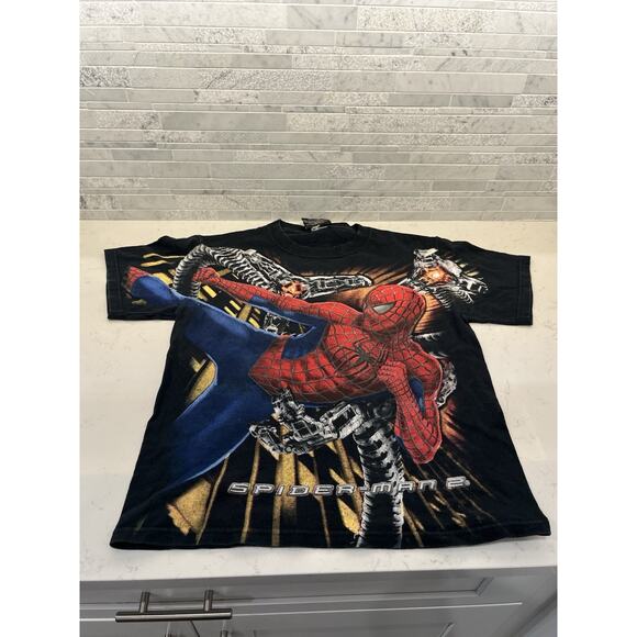 Vintage 2004 Spiderman 2 The Movie Kids Shirt Size Large - Great Condition - Picture 1 of 12